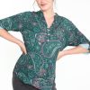 Kleding Cassis | Tuniek In Viscose Met Kasjmierprint Groen