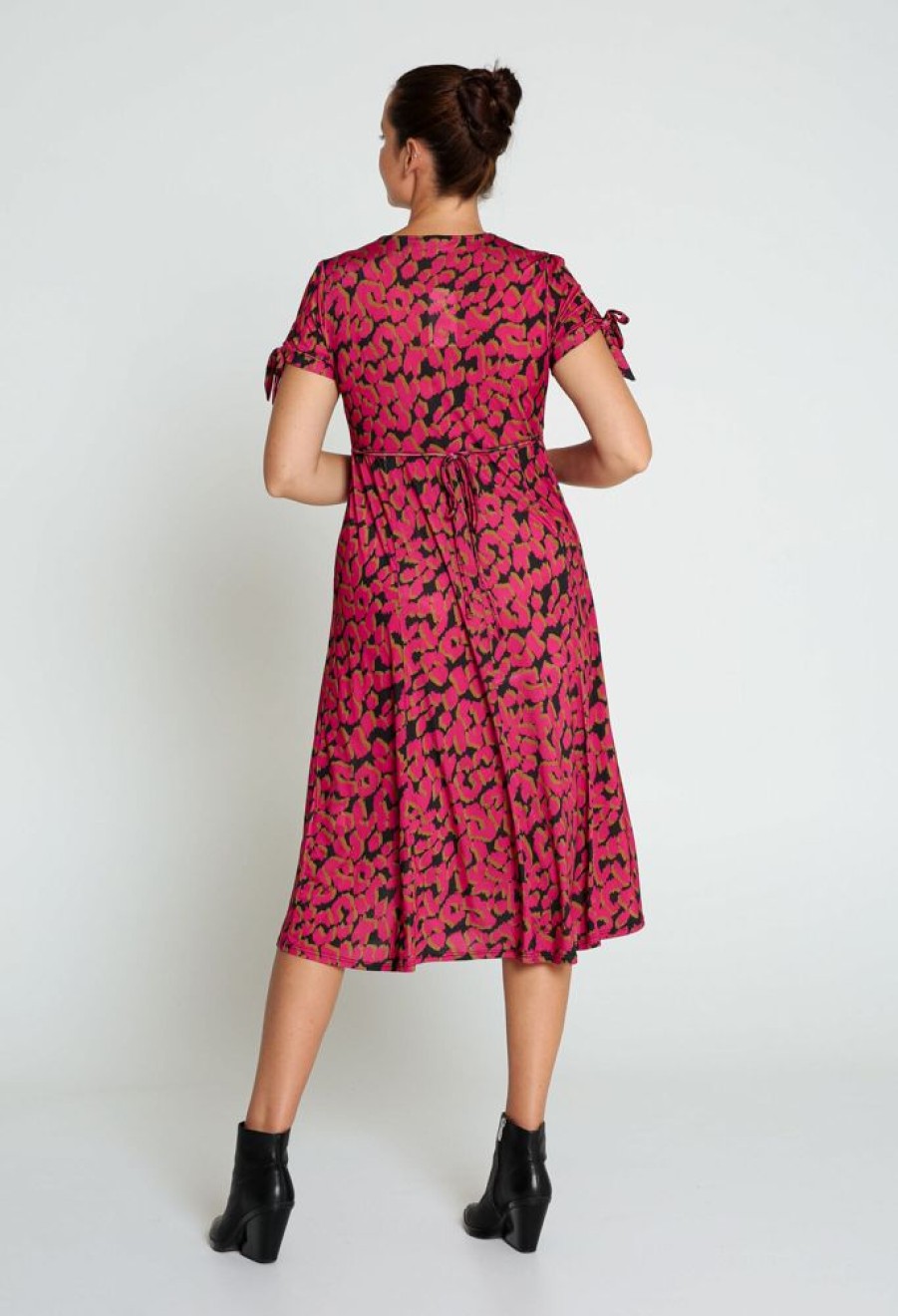 Kleding Cassis | Midi-Jurk Met Grafische Print Fushia