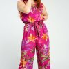 Kleding Cassis | Gebloemde Jumpsuit In Viscose Met Riem Violet