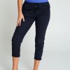 Kleding Cassis | Effen 7/8-Chino-Broek Met Elastische Taille En Trekkoord Marineblauw