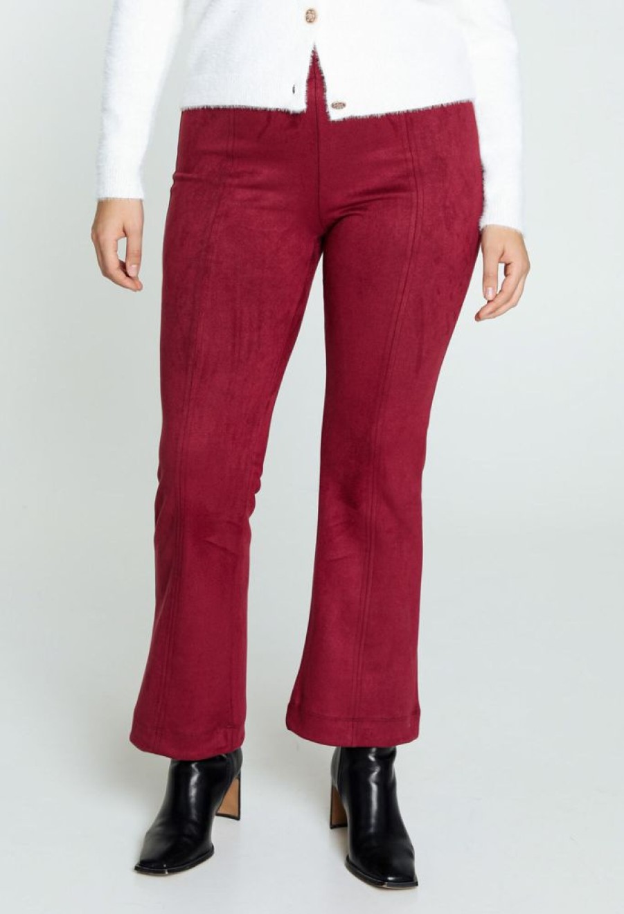 Kleding Cassis | Effen Flared Broek Bordeaux