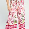 Kleding Cassis | Soepele Broek In Viscose Met Bloemenmotief Roze