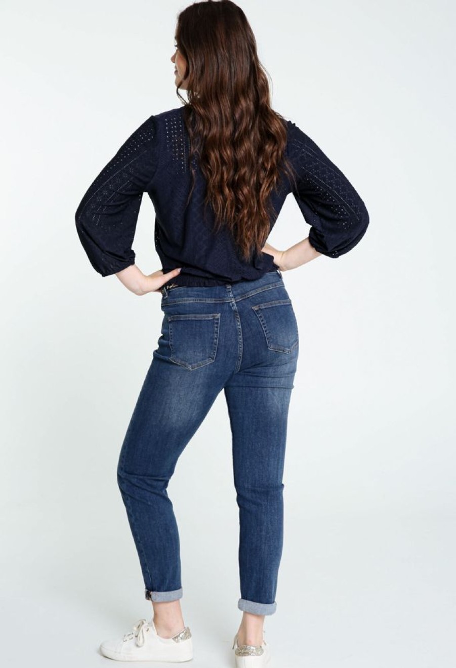 Kleding Cassis | Effen, Rechte Jeans Met Stoffen Riem Met Luipaardmotief Denim