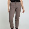 Kleding Cassis | Rechte Broek Met Flanellen Riem Taupe