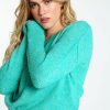 Kleding Cassis | Effen Trui Met Rijststeek Turquoise