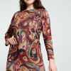 Kleding Cassis | Korte Jurk Met Arabeskmotief Multicolor