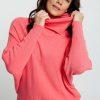 Kleding Cassis | Effen Trui In Viscose Met Rolkraag Roze