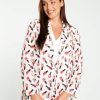 Kleding Cassis | Halflange Blazer Met Print Ecru