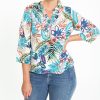 Kleding Cassis | Blouse In Viscose Met Bloemenprint Groen