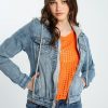 Kleding Cassis | Kort 2-In-1 Jeansjasje Met Kap En Knopen Denim