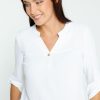 Kleding Cassis | Effen T-Shirt Met V-Hals Ecru