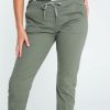 Kleding Cassis | Effen 7/8-Chino-Broek Met Elastische Taille En Trekkoord Kaki