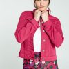 Kleding Cassis | Kort, Effen Jasje Met Knopen En Zakken Fushia