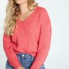 Kleding Cassis | Effen Trui Met Rijststeek Roze