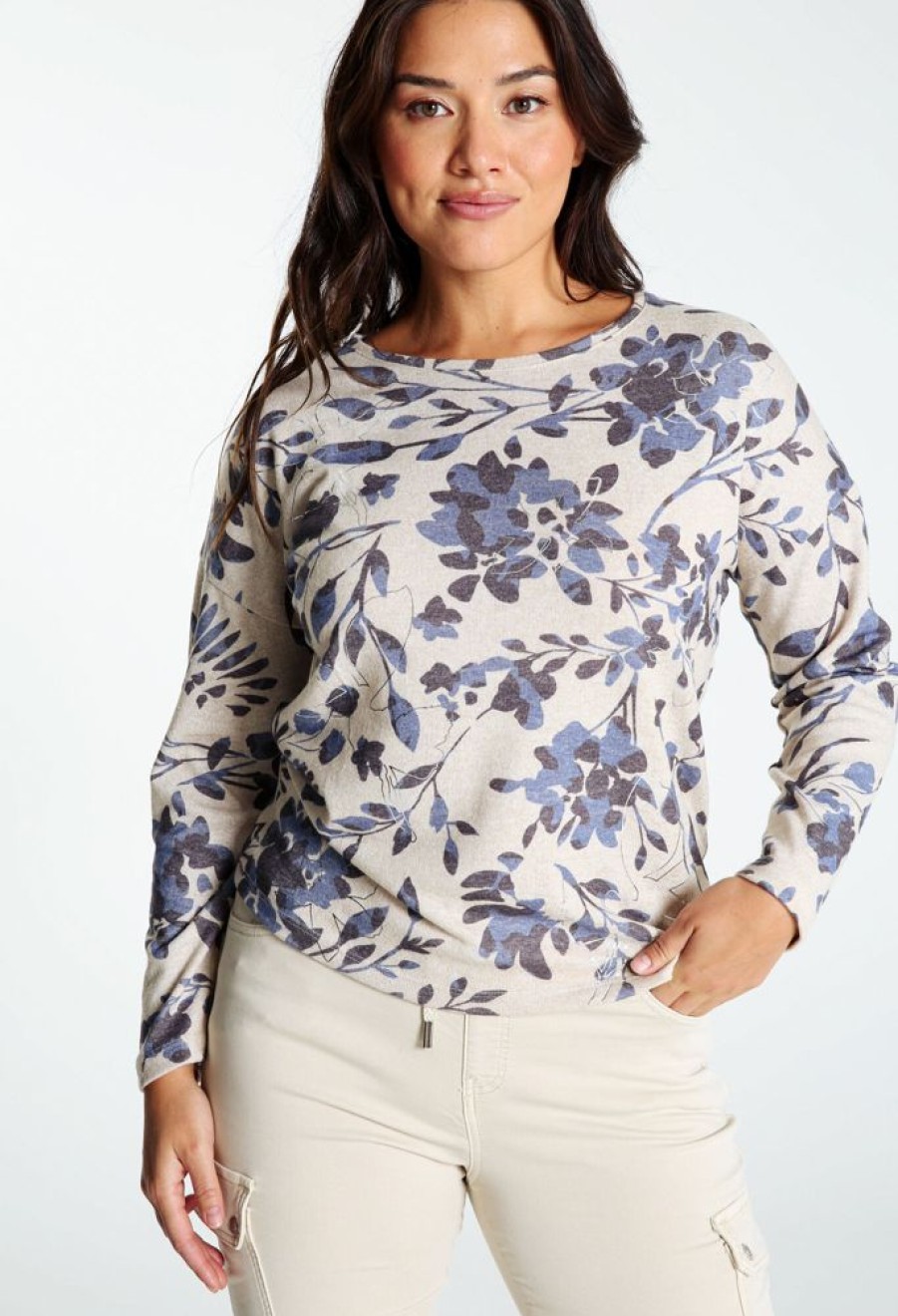 Kleding Cassis | T-Shirt Bedrukt Met Wazige Bloemen Blauw