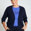 Kleding Cassis | Korte Effen Cardigan Met Lurex Marineblauw