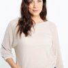 Kleding Cassis | Effen T-Shirt In Viscose Met Vleermuismouwen Beige