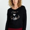 Kleding Cassis | Trui Met Opschrift 'Coeur D'Artichaud' Zwart