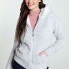 Kleding Cassis | Effen Cardigan Met Rits En Bontkap Grijs