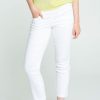 Kleding Cassis | Effen Slim Broek In Tencel Met Trekkoord Wit