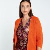 Kleding Cassis | Korte Effen Cardigan Met Lurex Oranje