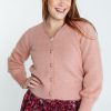 Kleding Cassis | Effen Cardigan Met Knopen Oudroze