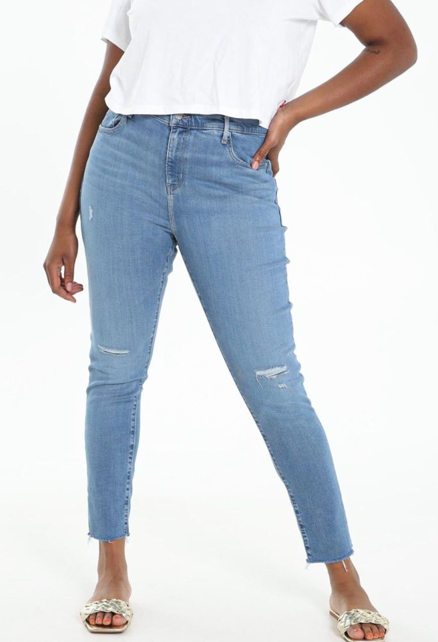 Kleding Cassis | Skinny Jeans Met Scheurtjes Denim