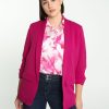 Kleding Cassis | Korte, Effen Blazer Zonder Sluiting Fushia