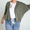 Kleding Cassis | Effen Cardigan Met Sjaalkraag Kaki