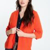 Kleding Cassis | Effen Cardigan In Viscose Met Sjaalkraag Oranje