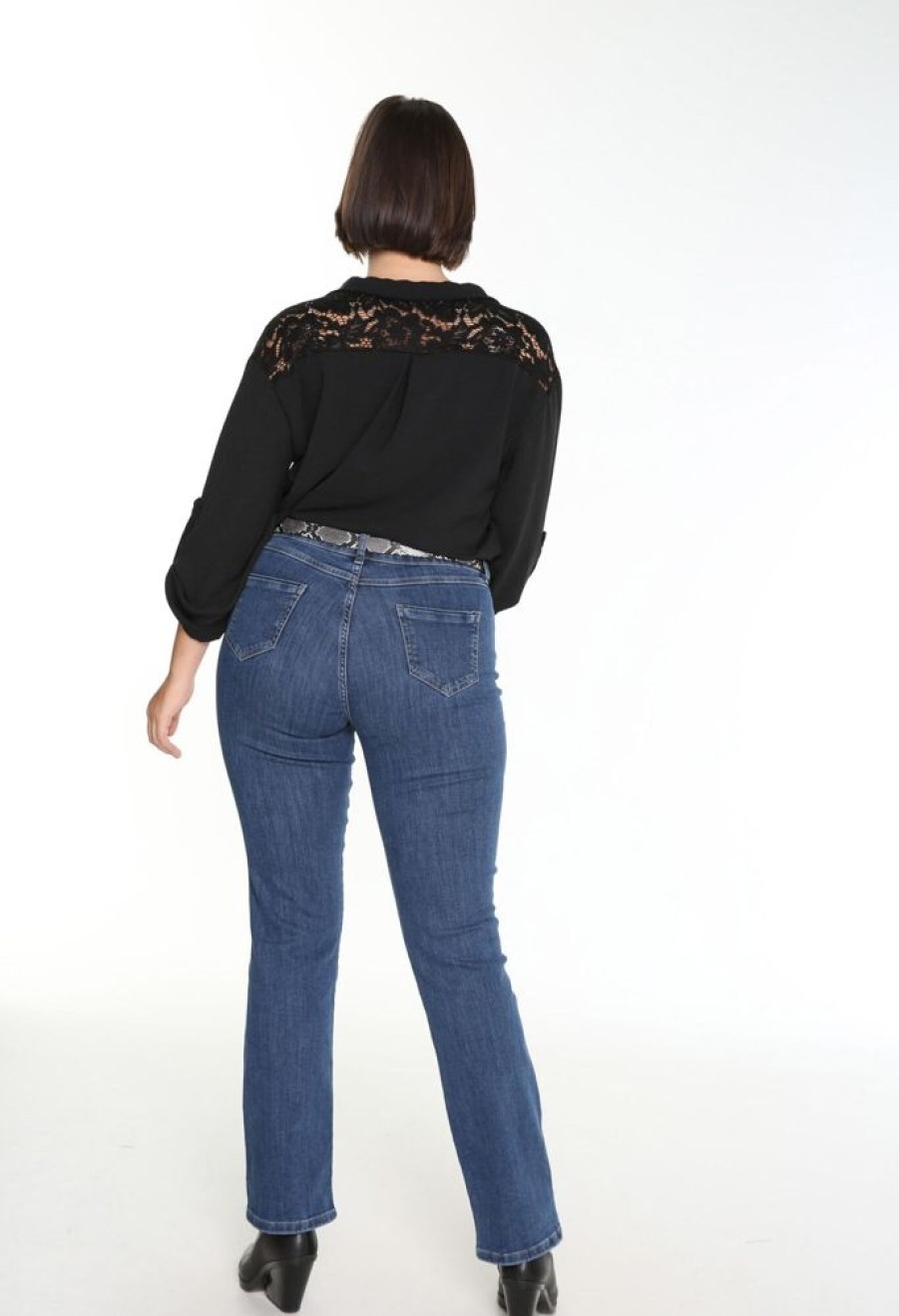 Kleding Cassis | Flared Broek Met Riem Denim