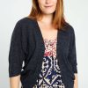 Kleding Cassis | Effen Cardigan In Viscose Met Sjaalkraag Marineblauw