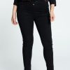 Kleding Cassis | Effen Slim Broek In Katoen Met Elastische Tailleband Zwart