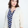 Kleding Cassis | Lange, Effen Cardigan Met Sjaalkraag En Lurex Ecru