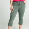 Kleding Cassis | Effen 7/8-Broek Met Sportband En Koord In Lurex Kaki