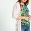 Kleding Cassis | Lange, Effen Cardigan Met Sjaalkraag Zand