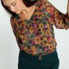 Kleding Cassis | Losse Blouse Met Gebloemde Camouflageprint Kaki