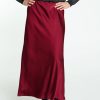 Kleding Cassis | Lange, Effen Rok In Viscose Bordeaux