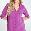 Kleding Cassis | Lang, Effen Tuniekhemd Met 2 Borstzakken Violet