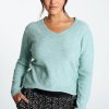 Kleding Cassis | Effen Trui Met Kleine Pailletten Turquoise