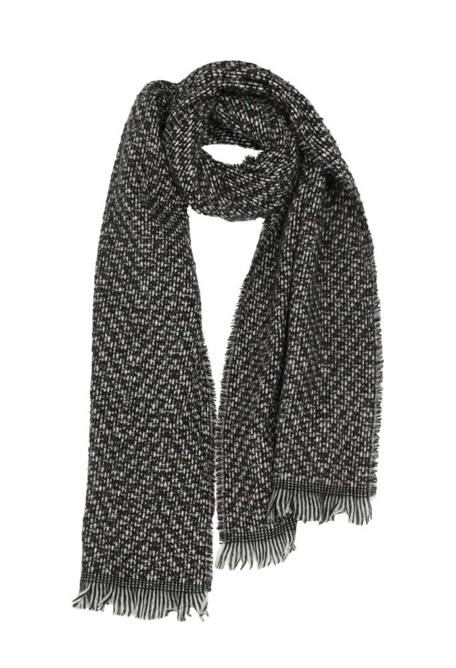 Accessoires Cassis | Sjaal In Tweed Zwart