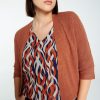 Kleding Cassis | Effen Cardigan Met Sjaalkraag En Lurex Roodbruin