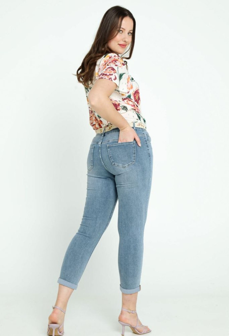 Kleding Cassis | Effen, Slim Broek Met 5 Zakken En Fantasieriem Denim