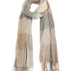 Accessoires Cassis | Geruite Sjaal Met Lurex Beige