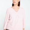 Kleding Cassis | Effen T-Shirt Met Plooi Vooraan Roze