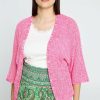 Kleding Cassis | Effen Cardigan Met Sjaalkraag Fushia