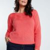 Kleding Cassis | Effen Trui Met Pailletten Koraal