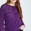 Kleding Cassis | T-Shirt Met Motief Van Strass Op De Schouders Violet