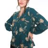 Kleding Cassis | Gebloemde Blouse In Viscose Emerald Groen