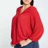 Kleding Cassis | Effen T-Shirt Met Plooi Vooraan Roodbruin